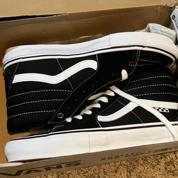 Vans Black and White SK8 High-Top Sneakers - Picture 2 of 7